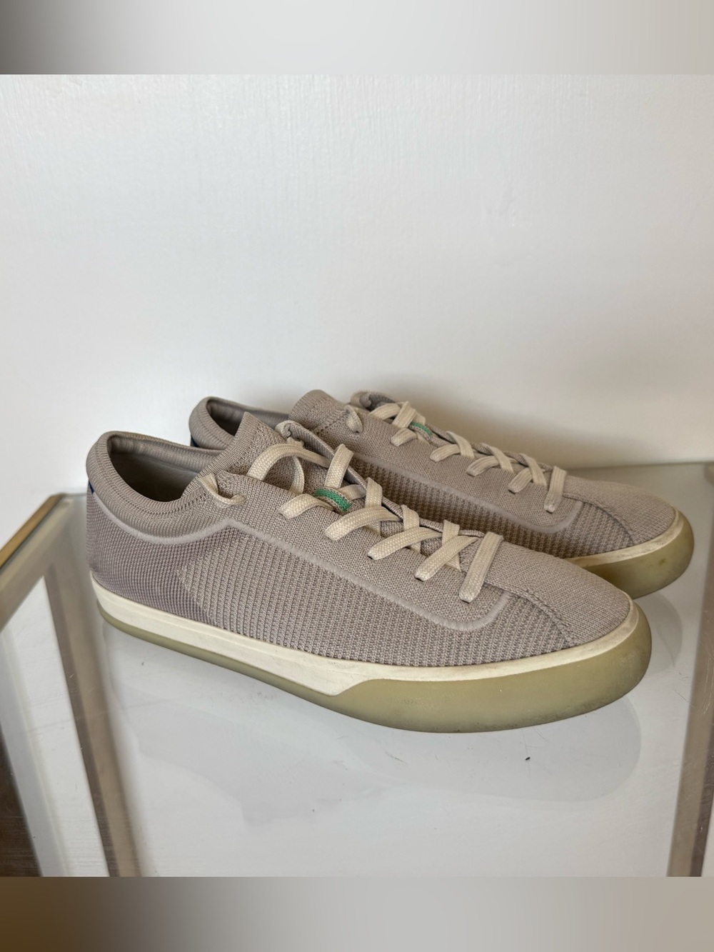 Rothy’s Casual Knit Low-Top Sneakers in Taupe